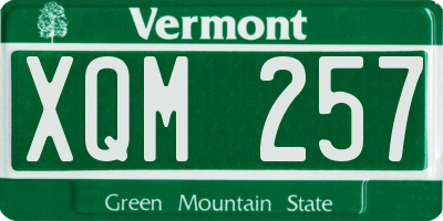 VT license plate XQM257