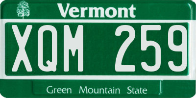 VT license plate XQM259