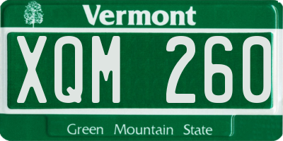 VT license plate XQM260