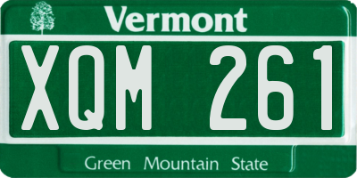 VT license plate XQM261