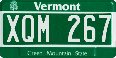VT license plate XQM267