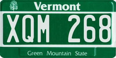 VT license plate XQM268