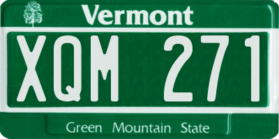 VT license plate XQM271