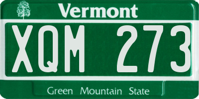 VT license plate XQM273