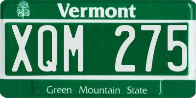 VT license plate XQM275