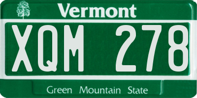 VT license plate XQM278