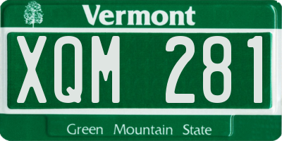 VT license plate XQM281