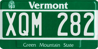 VT license plate XQM282