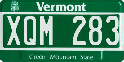 VT license plate XQM283