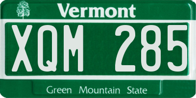 VT license plate XQM285