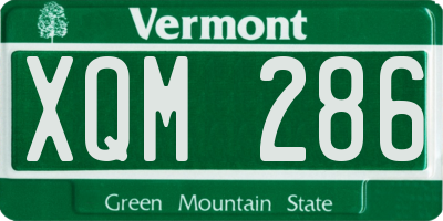 VT license plate XQM286