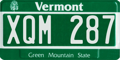 VT license plate XQM287