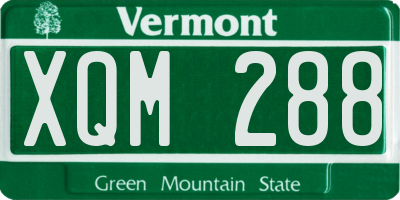 VT license plate XQM288