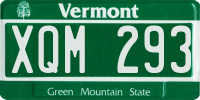VT license plate XQM293