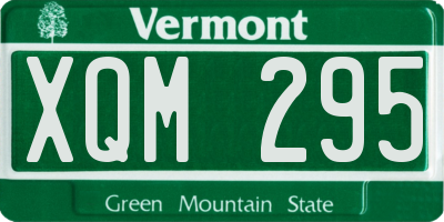 VT license plate XQM295
