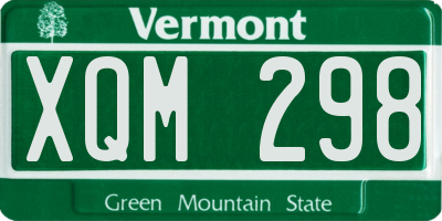 VT license plate XQM298