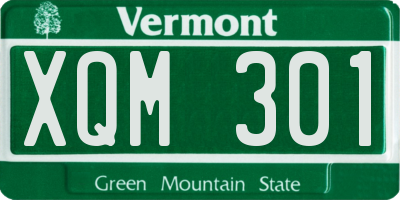 VT license plate XQM301