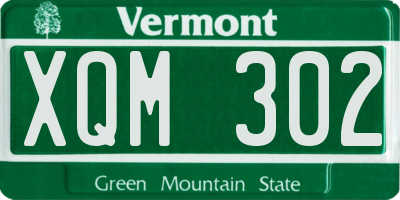 VT license plate XQM302