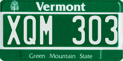 VT license plate XQM303
