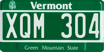 VT license plate XQM304