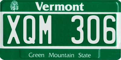 VT license plate XQM306