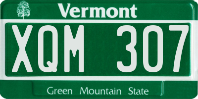 VT license plate XQM307