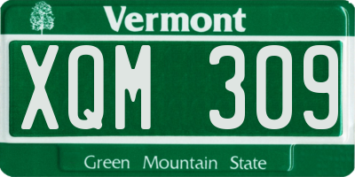 VT license plate XQM309