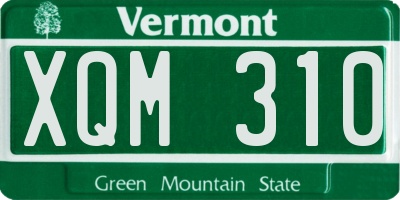VT license plate XQM310
