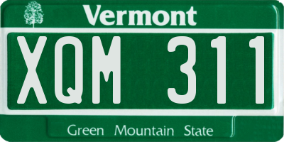 VT license plate XQM311