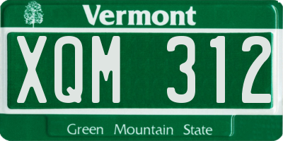 VT license plate XQM312