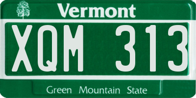 VT license plate XQM313