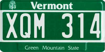 VT license plate XQM314