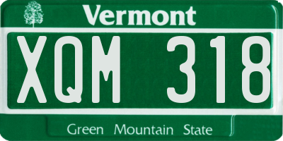 VT license plate XQM318