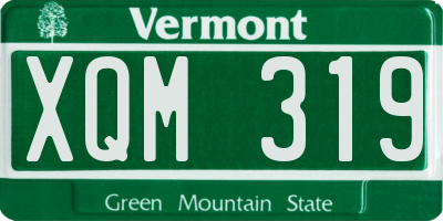 VT license plate XQM319