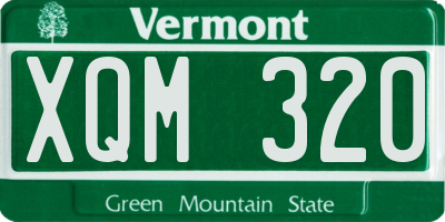 VT license plate XQM320