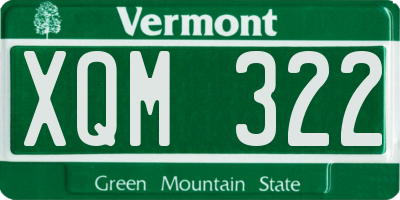 VT license plate XQM322