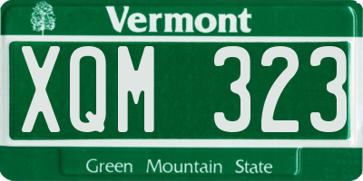 VT license plate XQM323