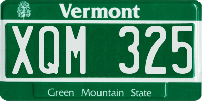 VT license plate XQM325