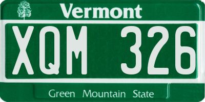 VT license plate XQM326