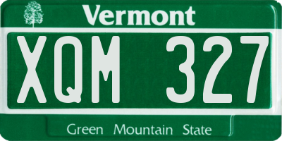 VT license plate XQM327