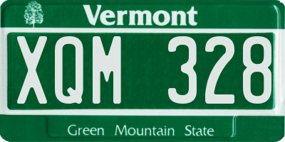VT license plate XQM328