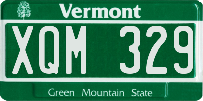 VT license plate XQM329