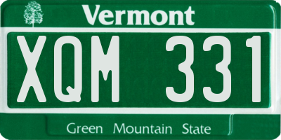 VT license plate XQM331