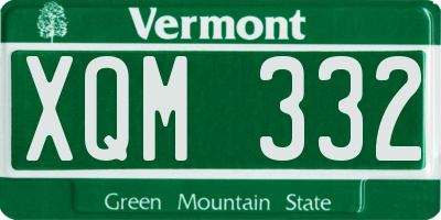 VT license plate XQM332