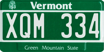VT license plate XQM334