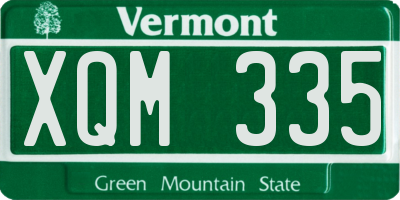 VT license plate XQM335