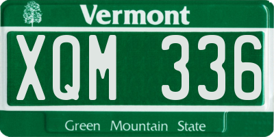 VT license plate XQM336