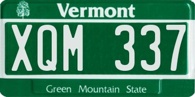 VT license plate XQM337