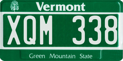 VT license plate XQM338