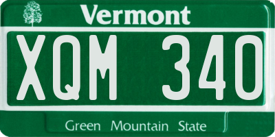 VT license plate XQM340